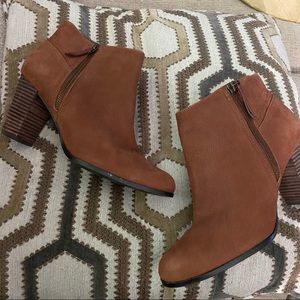 Cole Haan brown ankle booties with block heal